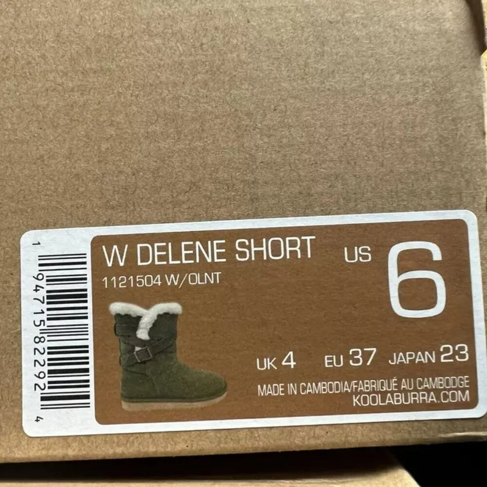 Koolaburra Womens Delene Short Boot Olive 6 M